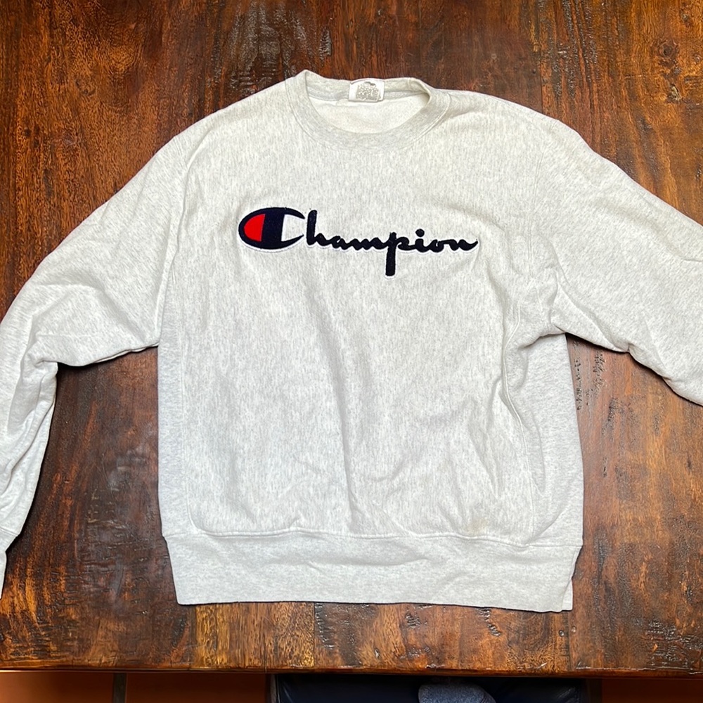 Champion Crewneck Light Heather Gray Medium Unisex